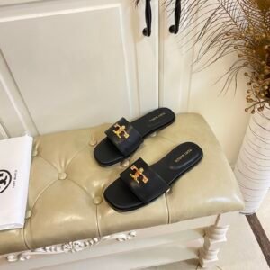 Tory Burch 黑色标志滑鞋